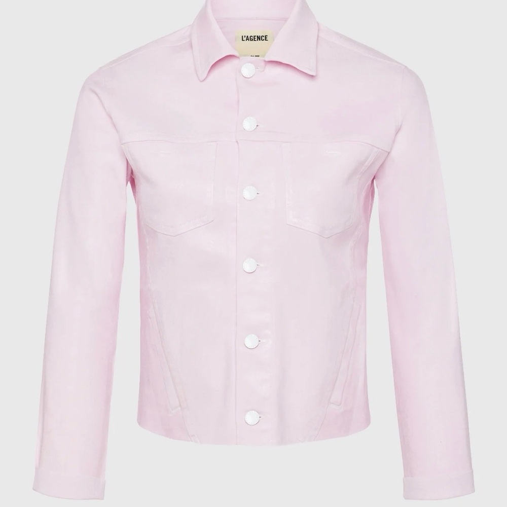 L'AGENCE Janelle Raw Cut Slim Denim Jacket